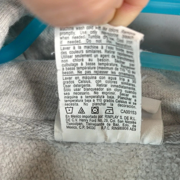 CHAMPION Reverse Weave Hoodie Light Grey Baggy Oversized Ribbed Sides Pocket Sm - Picture 10 of 12